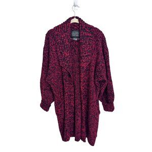 Vintage 90s chunky knit longline cardigan size‎ L balloon sleeve whimsygoth